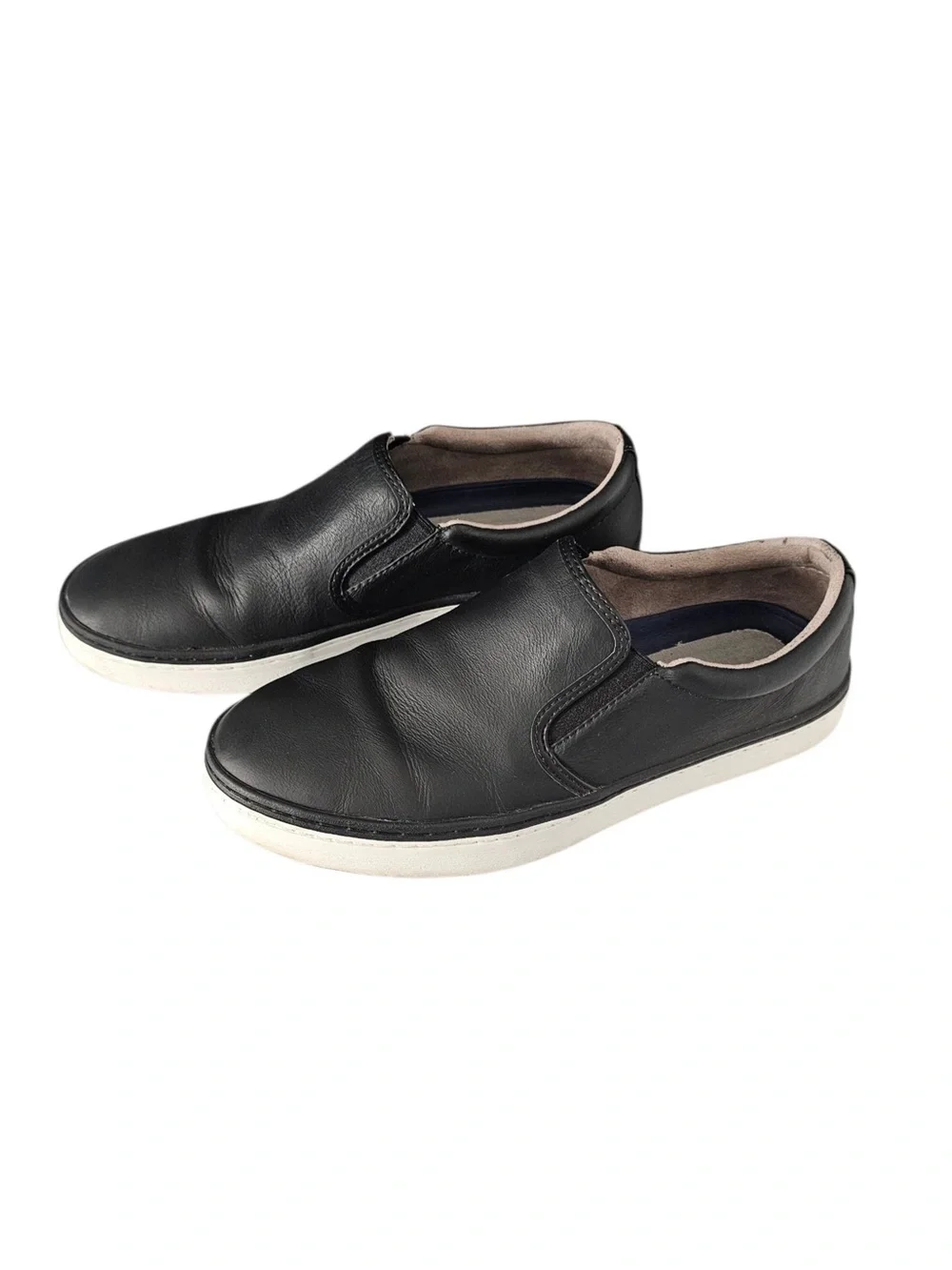 Cole Haan Black Falmouth Grand OS Leather Slip-On Loafer with White Sole Sz 9
